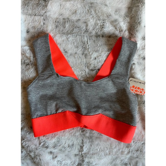 Free People Movement Orange Gray Just Breathe Sports Bra Size XS - Picture 5 of 8